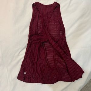 Red see through Lulu lemon tank ( ties in the back )